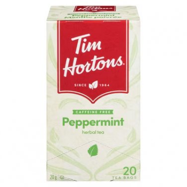 Tim Hortons Peppermint Tea Bags, Flavoured Herbal Tea, 20 Count