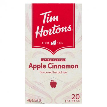 Tim Hortons Apple Cinnamon Tea Bags, Flavoured Herbal Tea, 20 Count