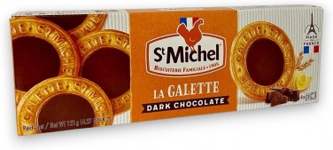 France St Michel Butter Shortbread Cookies, 121g Galette with Dark Chocolate