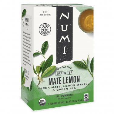 Numi Tea, Organic Tea, Green Tea, Mate Lemon, 18 Tea Bags, 1.46 oz 41.4 g