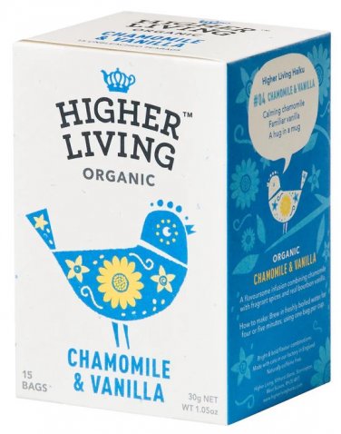 Higher Living Organic Chamomile and Vanilla 15ct