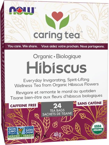 NOW Caring Tea Organic Hibiscus 24 tea bags