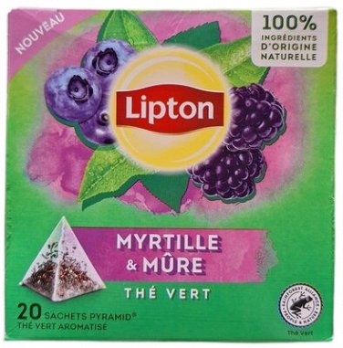 Lipton Green Tea Blueberry Blackberry 20 Tea Bags &Acirc;&middot; Product of France