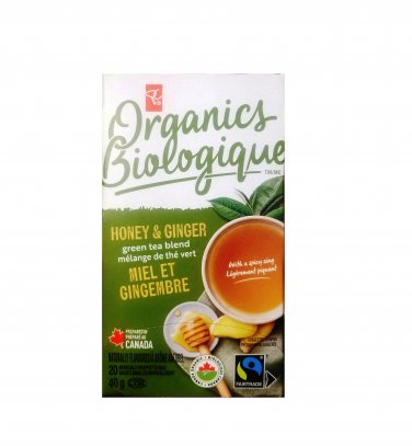 Organic Honey Ginger Tea, Pack 20 tea bags
