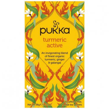Pukka Active Organic Turmeric Ginger & Galangal Herbal Tea (20 Sachets) &acirc;�� Caffeine-Free