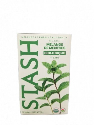 Stash Tea Premium Organic Mint Blend Herbal Tisane 16 Tea Bags - Packed in Canada