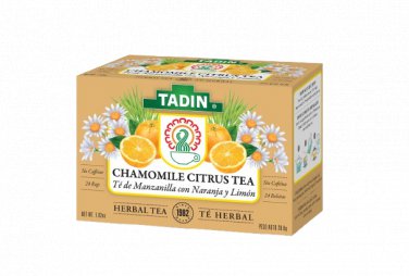 Tadin Premium Manzanilla Con Citricos Camomile Orange and Lemon Citrus Herbal Tea 24 Bags