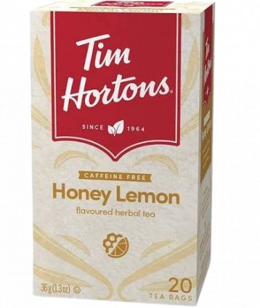 Tim Hortons Honey Lemon Herbal Tea Bags Soothing Citrus Infusion 20 Count