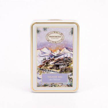 Provence d'Antan Organic Winter Infusion Herbal Tea Reusable Tin 24 Tea Bags - Imported from France