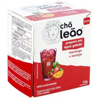Le&Atilde;&pound;o Ch&Atilde;&iexcl; Gelado Morango Laranja Cold Brew Strawberry Orange 23g 10 sachets - Imported from Brazil