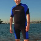 XS SCUBA 2MM PYRO STRETCH SHORTY BLACK/BLUE SIZE 2XL