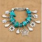 Synthetic Sleeping Beauty & Metal Bracelet