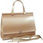 Patent Alligator Skin Embossed Leatherette Briefcase With Shoulder Strap