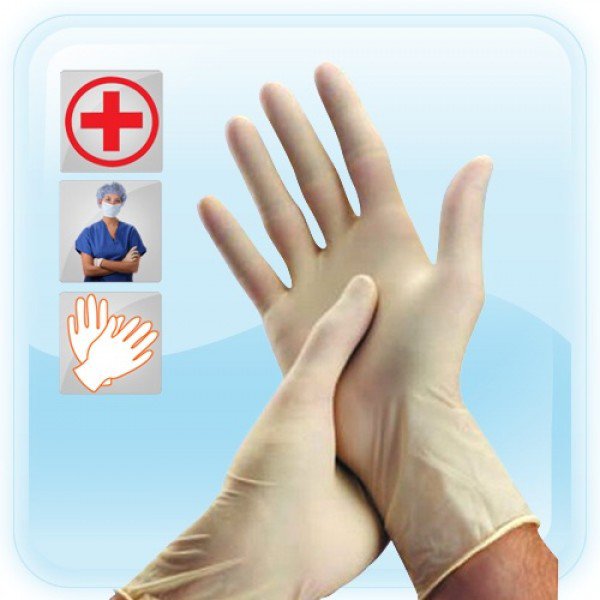 Powdered Latex Gloves for Medical Use, Bulk Wholesale Box of 100 Pair (Size = Medium)