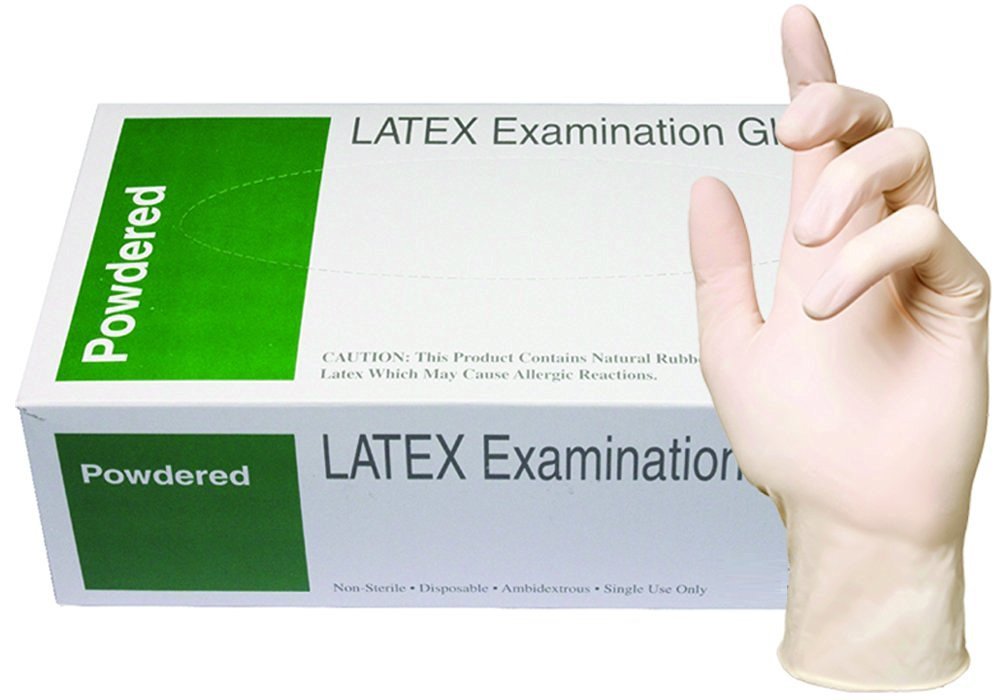 Powdered Latex Gloves for Medical Use, Bulk Wholesale Box of 50 Pair (Size = Large)