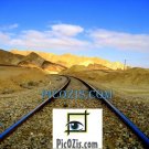 BLA001201109 - Railroad in the desert - 20x25cm (8x10")