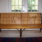 Amish-made oak and bent hickory wood bench