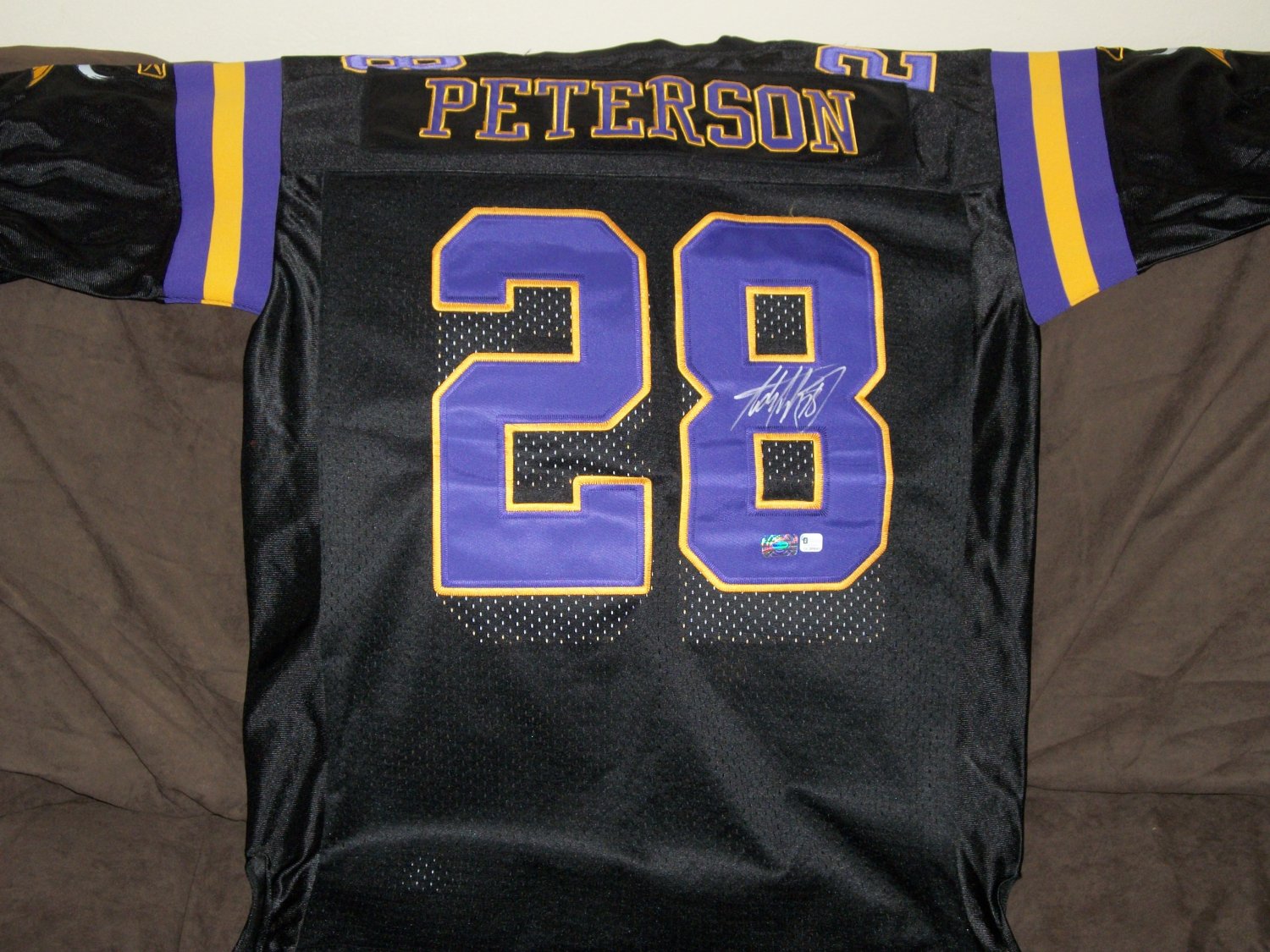 Adrian Peterson autographed throwback jersey