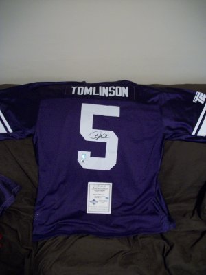 Ladanian Tomlinson autographed TCU authentic jersey