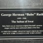 Babe Ruth autographed display and swatch of AUTHENTIC 1932 uniform framed