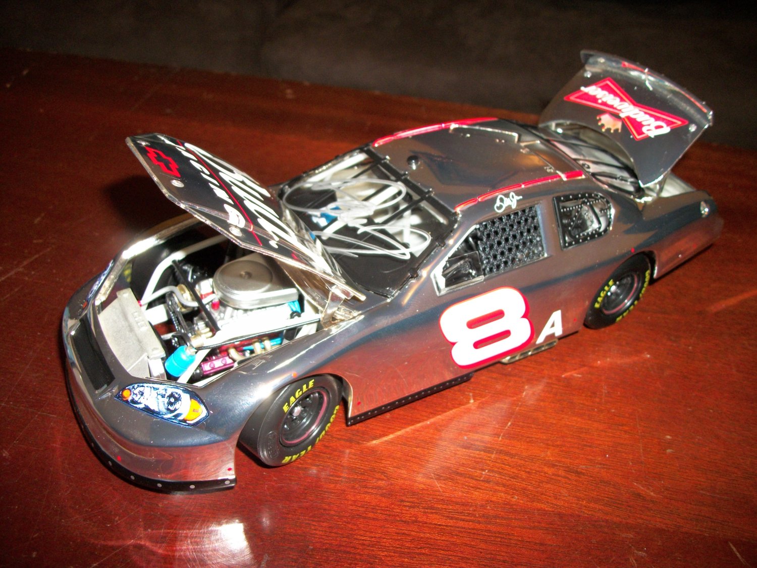 Dale Earnhardt Jr Autographed 1 24 Scale Silver Stock Car 8