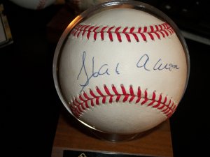 Hank Aaron autographed authentic MLB baseball
