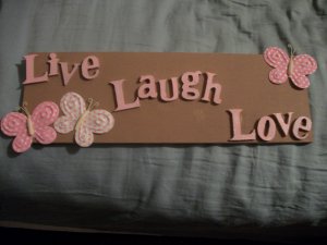 "Live" "Laugh" "Love" Decorative Sign