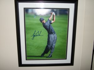 Tiger Woods LE autographed 16x20 FRAMED UDA Photo
