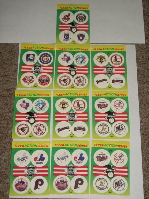 1990 Fleer Baseball card pack small "team stickers"-10 pk