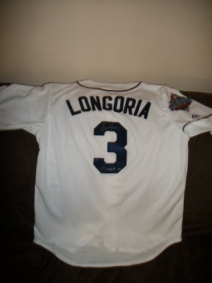 Evan Longoria Authentic SIGNED 2008 World Series Limited Edition Jersey
