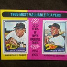 Topps 25 Years of Baseball-Mays and Versalles 1965 Most Valuable Players