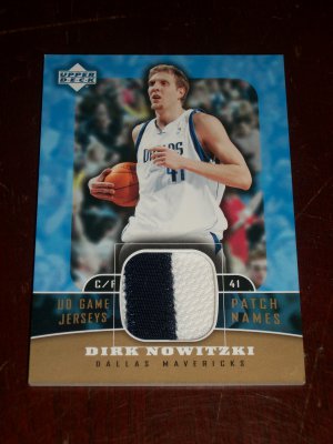 Dirk Nowitzki 2004 Upper Deck Limited Edition Game-Used Jersey Patch trading card