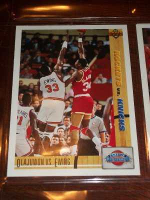 91-92 Upper Deck Olajuwon vs Ewing- Classic Confrontation card