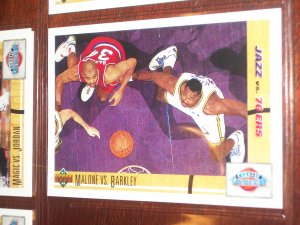 91-92 Upper Deck Malone vs. Barkley- Classic Confrontation card