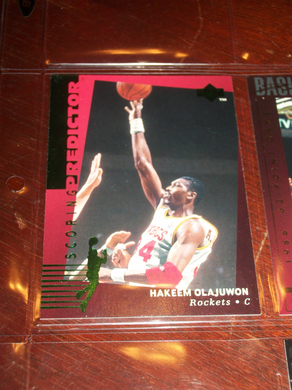 Hakeem Olajuwon 94-95 Upper Deck basketball card- RARE Scoring Predictor  limited edition insert