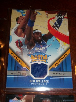 Ben Wallace 05-06 Upper Deck basketball card- Weekend Authentics Warm-Up