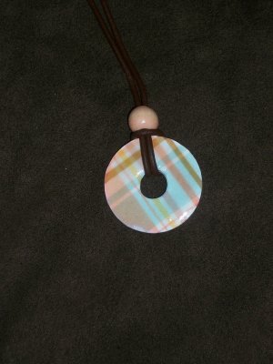 Hand Crafted Plaid Pendant Necklace