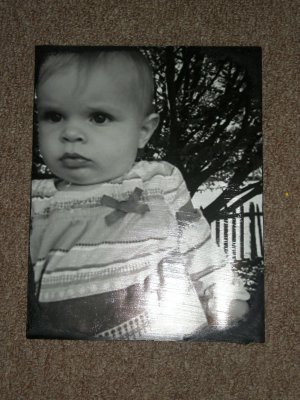 Photo transferred onto canvas- Hand made