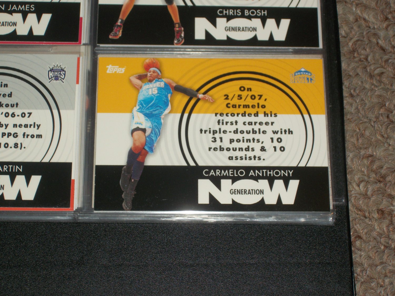 Carmelo Anthony Topps 2007 Generation Now Basketball Insert Card