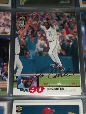 Joe Carter 1995 Upper Deck Baseball- Best of the 90's Silver Signature