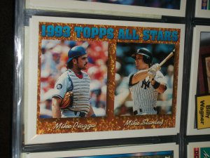 Mike Piazza/Mike Stanley 93 Topps All-Star Baseball Card