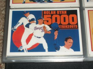 Nolan Ryan 1990 UD Baseball card- RARE 5000TH STRIKEOUT INSERT CARD
