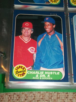 Rare 86 Fleer "Super Star Special" Rose+Gooden Baseball Card
