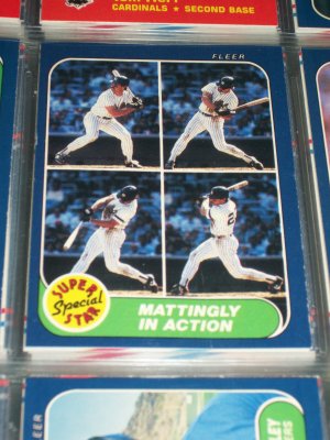 86 Fleer "Super Star Special" Mattingly In Action baseball card