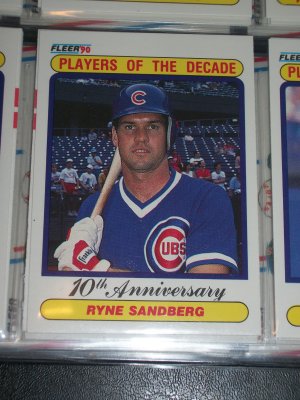 Ryne Sandberg 1990 Fleer Baseball card- "Players of the Decade"