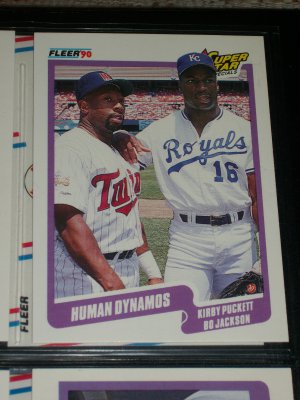 1990 Fleer Kirby Puckett/Bo Jackson "Human Dynamos" Baseball Card