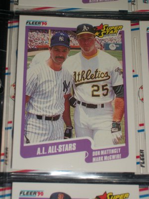 1990 Fleer Baseball- Super Star Specials "A.L. All-Stars" Mattingly+McGwire card