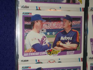 Fleer 1990 Super Star Special- "300 Strikeout Club" Nolan Ryan+Mike Scott baseball card
