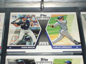 2011 Topps "Diamond Duos" Braun+Gonzalez baseball card