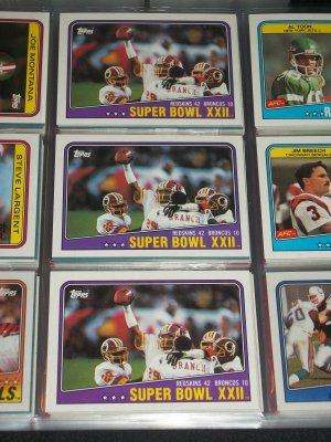 1988 Superbowl XXII "Redskins vs. Broncos" football card